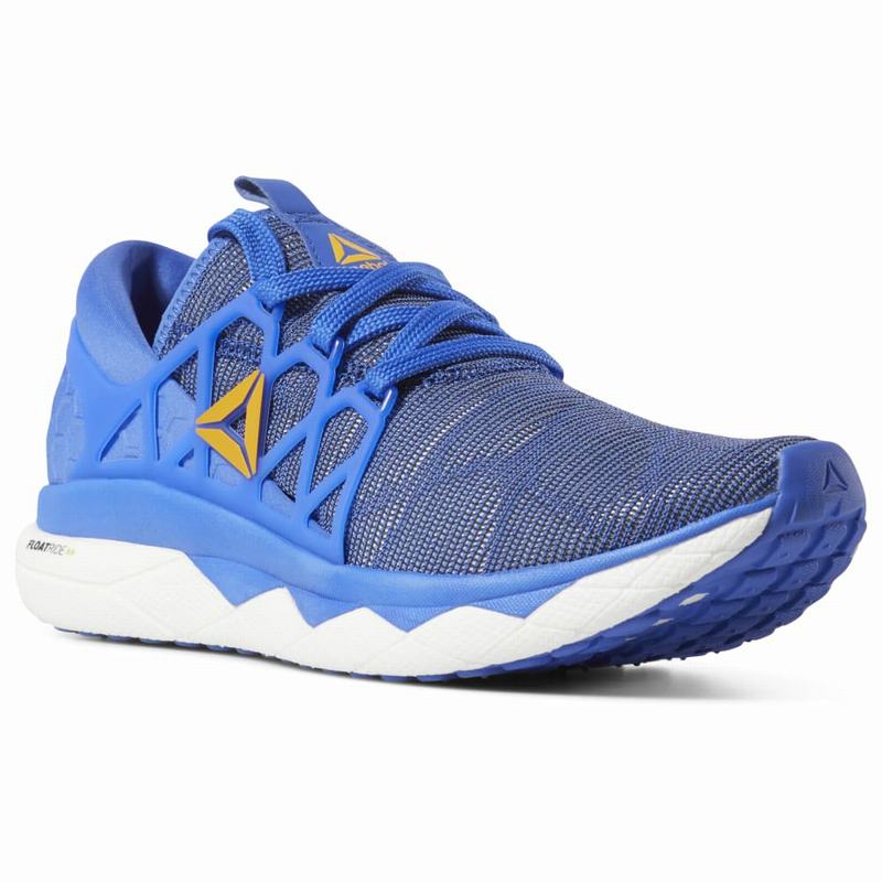 Adidasi Alergare Reebok Floatride Run Flexweave Barbati Albastri/Aurii/Albi Romania IN7105TS